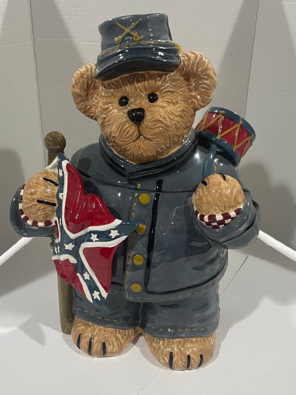 Vintage Boyds Bear Cookie Jar Confederate Soldier - Dixon in Box